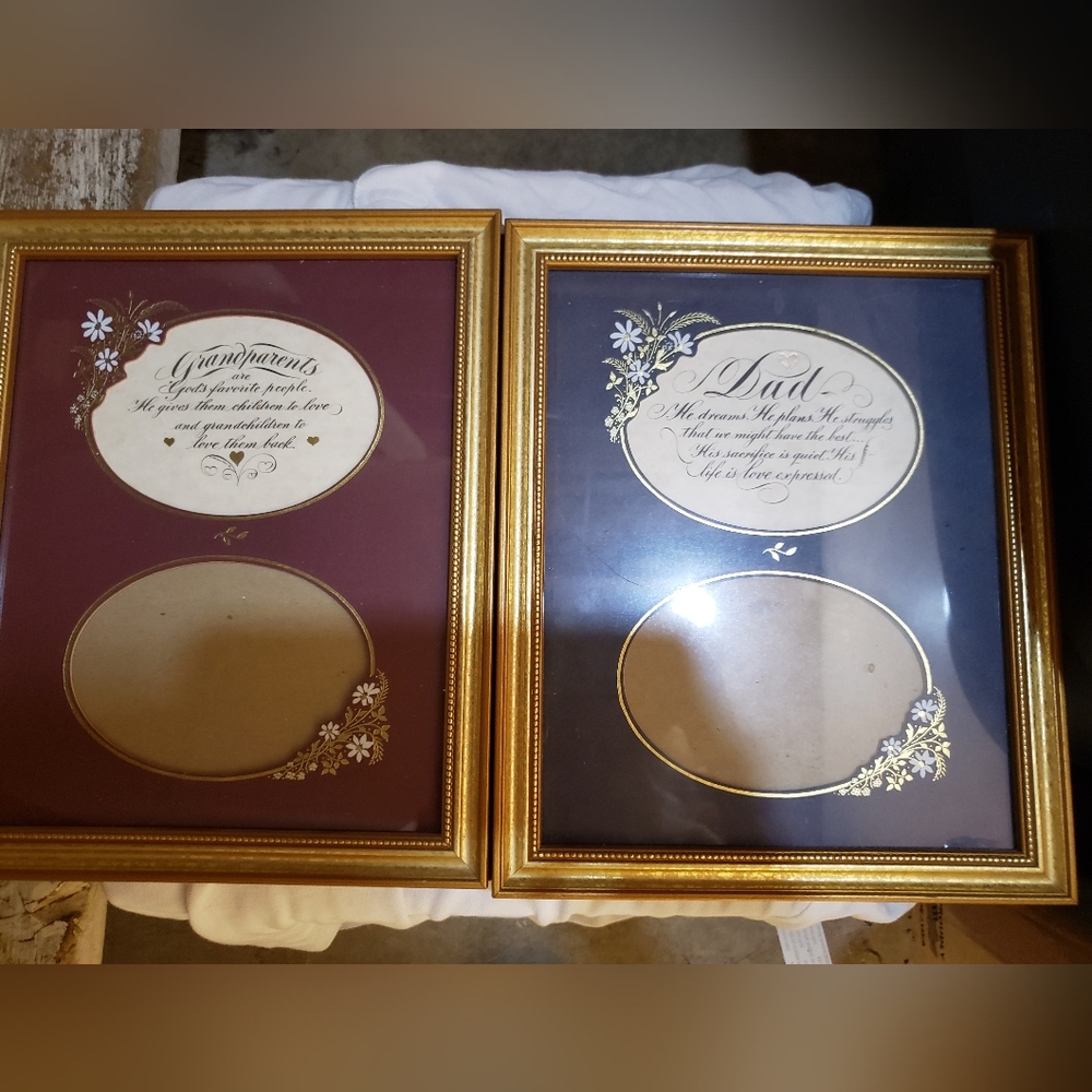 Elegant 8×10 Gold and Burgundy Picture Frame Set